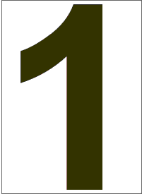4" Number 1 "one"