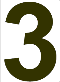 4" Number 3 "three"