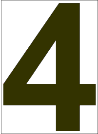 4" Number 4 "four"