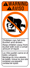 Baby in Bucket Warning Label