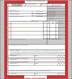 Computer Feed Continuous Hazardous Waste 6-Part Manifest