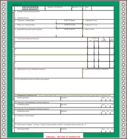 Computer Feed Continuous Non Hazardous Waste 6-Part Manifest