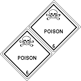 Poison Class 6 DOT 4"x4" Label