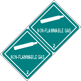Non Flammable Gas Class 2 DOT 4"x4" Label