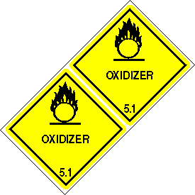 Oxidizer 5.1 Class 5 DOT 4"x4" Label