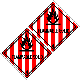 Flammable Solid Class 4 DOT 4"x4" Label