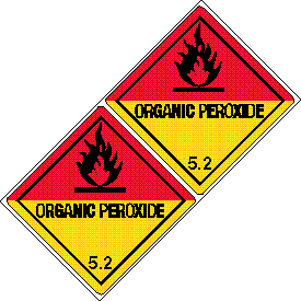 Organic Peroxide 5.2 Class 5 DOT 4"x4" Label