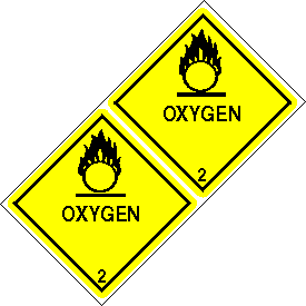 Oxygen Class 2 DOT 4"x4" Label