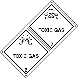 Toxic Gas Class 2 DOT 4"x4" Label