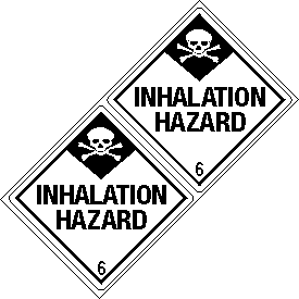 Inhalation Hazard Class 6 DOT 4"x4" Label