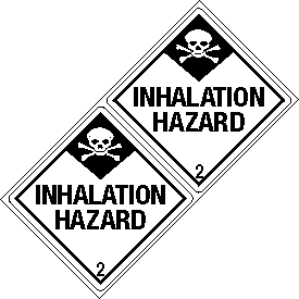 Inhalation Hazard Class 2 DOT 4"x4" Label