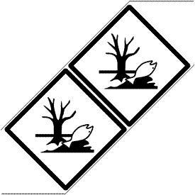Environmentally Hazardous Mark (Marine Pollutant) DOT 4"x4" Label