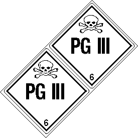 PG III Class 6 DOT 4"x4" Label