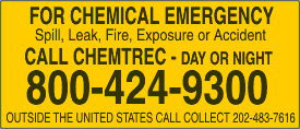 Chemtrec Chemical Emergency Label