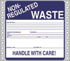 Non Regulated Waste Label