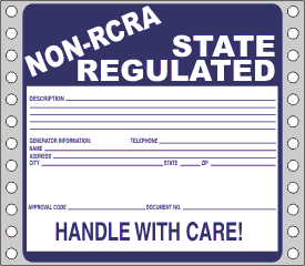Non RCRA Regulated Waste Label