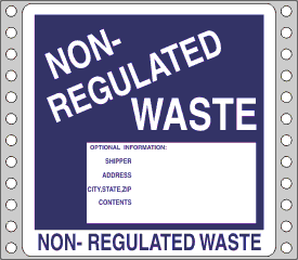 Non Regulated Waste Label