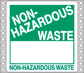 Non Hazardous Waste Label