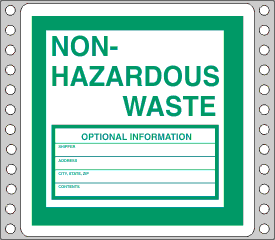 Non Hazardous Waste Label