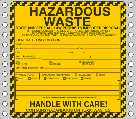 Hazardous Waste Label Washington Specific