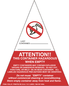 Attention This Container Hazardous When Empty