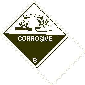 Custom 4" x 6" Corrosive Class 8 with Description Strip