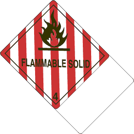 Custom 4" x 6" Flammable Solid Class 4 with Description Strip