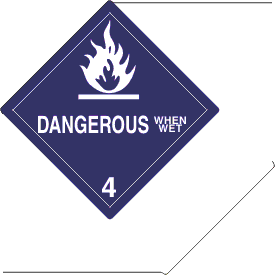 Custom 4" x 6" Dangerous When Wet Class 4 with Description Strip