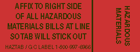 Hazardous Materials Tab