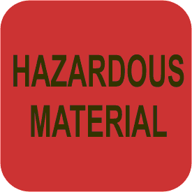 4" X 4" Hazardous Waste Fluorescent Orange Label