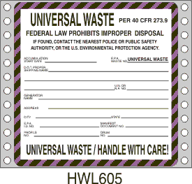 Universal Waste Label