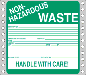 Non Hazardous Waste Label