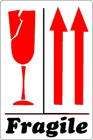 Fragile Glass & Up Arrows-Combination Label