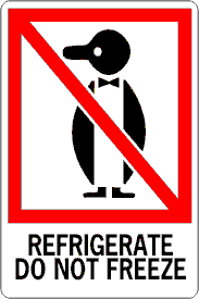 Refrigerate Do Not Freeze Label