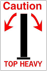 Caution Top Heavy Label
