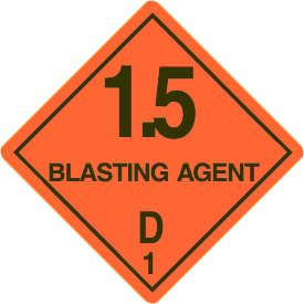 1.5 Blasting Agent DOT Label