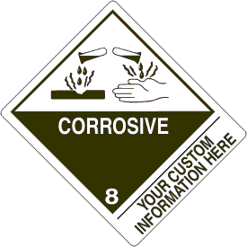 Custom 4" x 5" Corrosive Class 8 with Description Strip