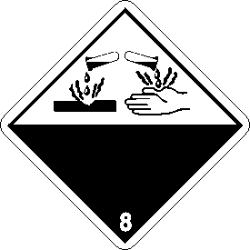 International "Wordless" Corrosive Class 8 Label