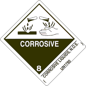 4" x 5" Corrosive Class 8 with Description Strip