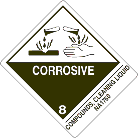 4" x 5" Corrosive Class 8 with Description Strip