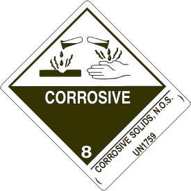 4" x 5" Corrosive Class 8 with Description Strip