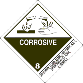 4" x 5" Corrosive Class 8 with Description Strip