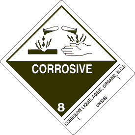 4" x 5" Corrosive Class 8 with Description Strip