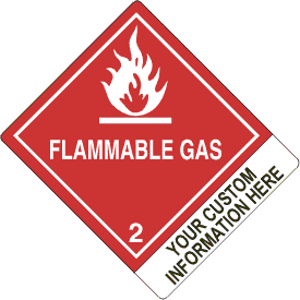 Custom 4" x 5" Flammable Gas Class 2 with Description Strip