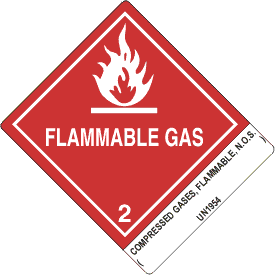4" x 5" Flammable Gas Class 2 with Description Strip