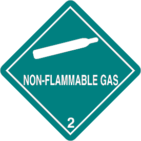 Non Flammable Gas Class 2 D.O.T. 4"x4" Label