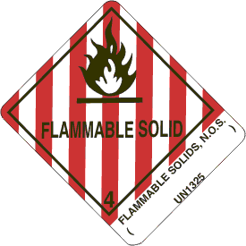 4" x 5" Flammable Solid Class 4 with Description Strip