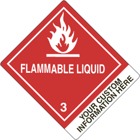 Custom 4" x 5" Flammable Class 3 with Description Strip