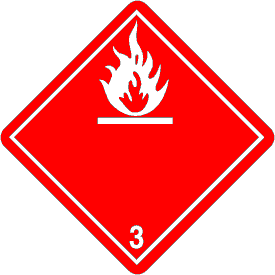 International "Wordless" Flammable Class 3 Label