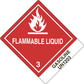 4" x 5" Flammable Class 3 with Description Strip